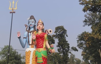 सुनवलमा २७ फिट अग्लो शिव पार्वती मूर्ति अनावरण