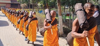 विभिन्न देशका भिक्षुद्धारा रामग्रामसम्मको धम्म यात्रा पुरा