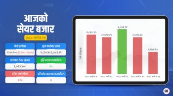 सेयर बजारमा भारी गिरावट , २२० कम्पनीको सेयरमूल्य घट्यो